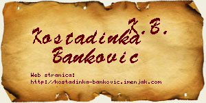 Kostadinka Banković vizit kartica